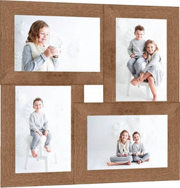 vidaXL - Fotolijst - voor - 4x(13x18 - cm) - foto - MDF - lichtbruin