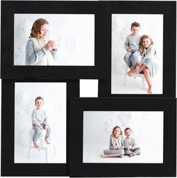 vidaXL - Fotolijst - voor - 4x(13x18 - cm) - foto - MDF - zwart