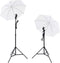 vidaXL - Fotostudio - set - met - 5 - gekleurde - achtergronden - & - 2 - paraplu's