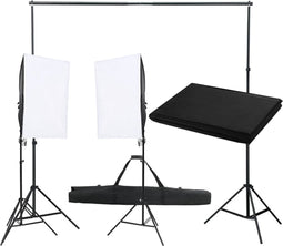 vidaXL - Fotostudioset - met - verlichtingsset - en - achtergrond