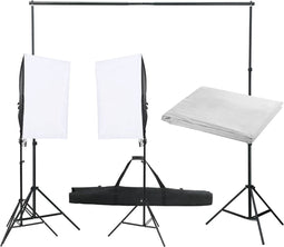 vidaXL - Fotostudioset - met - verlichtingsset - en - achtergrond