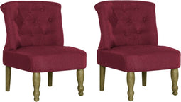 vidaXL Franse stoelen 2 st stof wijnrood
