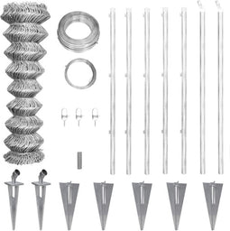 vidaXL - Gaashek - met - palen - 15x0,8 - m - gegalvaniseerd - staal