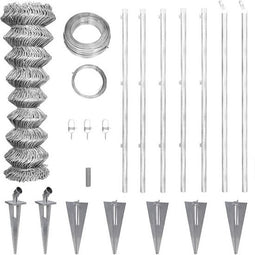 vidaXL - Gaashek - met - palen - 15x1 - m - gegalvaniseerd - staal