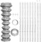 vidaXL - Gaashek - met - palen - 15x1 - m - gegalvaniseerd - staal - zilverkleurig