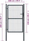 vidaXL - Gaaspoort - 100x200 - cm - gegalvaniseerd - staal - grijs
