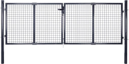 vidaXL - Gaaspoort - 289x100 - cm - gegalvaniseerd - staal - grijs