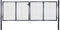 vidaXL - Gaaspoort - 289x100 - cm - gegalvaniseerd - staal - grijs