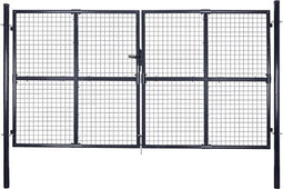 vidaXL - Gaaspoort - 289x200 - cm - gegalvaniseerd - staal - grijs