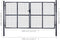 vidaXL - Gaaspoort - 289x200 - cm - gegalvaniseerd - staal - grijs