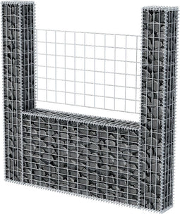 vidaXL - Gabion - mand - U-vormig - 160x20x150 - cm - staal