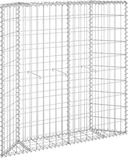 vidaXL - Gabion - plantenbak - trapezium - 100x20x100 - cm - gegalvaniseerd - staal