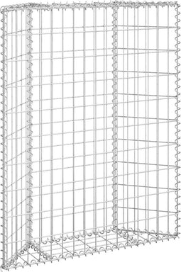 vidaXL - Gabion - plantenbak - trapezium - 80x20x100 - cm - gegalvaniseerd - staal