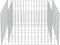 vidaXL - Gabion - plantenbak - verhoogd - 90x90x50 - cm - gegalvaniseerd - staal