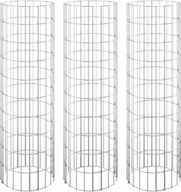 vidaXL - Gabion - plantenbakken - 3 - st - rond - verhoogd - Ø30x100 - cm - staal