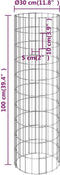vidaXL - Gabion - plantenbakken - 3 - st - rond - verhoogd - Ø30x100 - cm - staal
