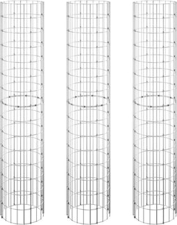 vidaXL - Gabion - plantenbakken - 3 - st - rond - verhoogd - Ø30x150 - cm - staal