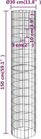 vidaXL - Gabion - plantenbakken - 3 - st - rond - verhoogd - Ø30x150 - cm - staal