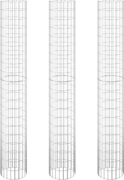 vidaXL - Gabion - plantenbakken - 3 - st - rond - verhoogd - Ø30x200 - cm - staal