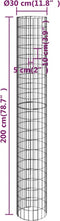 vidaXL - Gabion - plantenbakken - 3 - st - rond - verhoogd - Ø30x200 - cm - staal