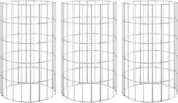 vidaXL - Gabion - plantenbakken - 3 - st - rond - verhoogd - Ø30x50 - cm - staal