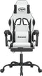 vidaXL - Gamestoel - draaibaar - met - voetensteun - kunstleer - zwart - en - wit