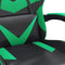 vidaXL - Gamestoel - draaibaar - met - voetensteun - kunstleer - zwart - en - groen