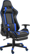 vidaXL - Gamestoel - draaibaar - met - voetensteun - PVC - blauw