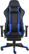 vidaXL - Gamestoel - draaibaar - met - voetensteun - PVC - blauw