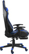 vidaXL - Gamestoel - draaibaar - met - voetensteun - PVC - blauw