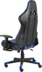 vidaXL - Gamestoel - draaibaar - met - voetensteun - PVC - blauw