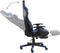 vidaXL - Gamestoel - draaibaar - met - voetensteun - PVC - blauw