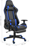 vidaXL - Gamestoel - draaibaar - met - voetensteun - PVC - blauw