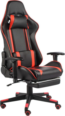 vidaXL - Gamestoel - draaibaar - met - voetensteun - PVC - rood
