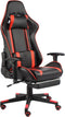 vidaXL - Gamestoel - draaibaar - met - voetensteun - PVC - rood