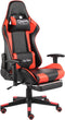 vidaXL - Gamestoel - draaibaar - met - voetensteun - PVC - rood