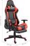 vidaXL - Gamestoel - draaibaar - met - voetensteun - PVC - rood