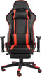 vidaXL - Gamestoel - draaibaar - met - voetensteun - PVC - rood