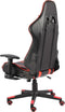 vidaXL - Gamestoel - draaibaar - met - voetensteun - PVC - rood
