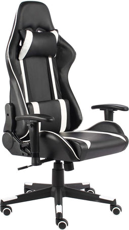 vidaXL - Gamestoel - draaibaar - PVC - wit