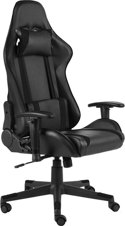 vidaXL - Gamestoel - draaibaar - PVC - zwart