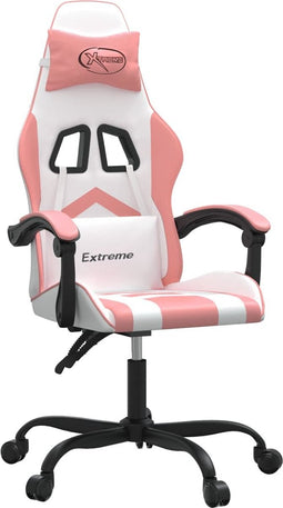 vidaXL-Gamestoel-kunstleer-wit-en-roze