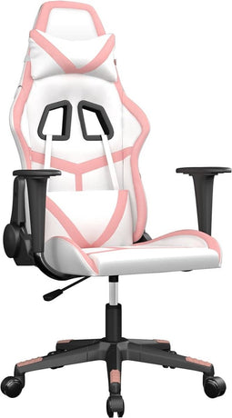 vidaXL - Gamestoel - kunstleer - wit - en - roze