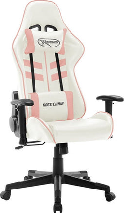 vidaXL - Gamestoel - kunstleer - wit - en - roze