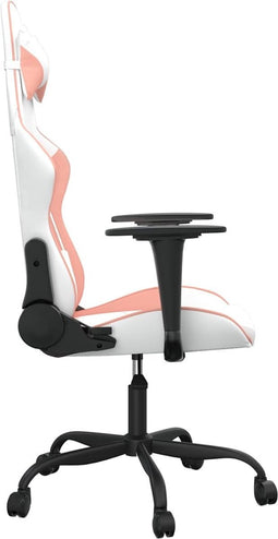 vidaXL - Gamestoel - kunstleer - wit - en - roze