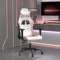 vidaXL - Gamestoel - kunstleer - wit - en - roze