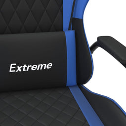 vidaXL - Gamestoel - kunstleer - zwart - en - blauw