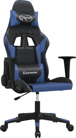 vidaXL - Gamestoel - kunstleer - zwart - en - blauw