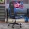 vidaXL - Gamestoel - kunstleer - zwart - en - blauw