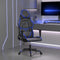 vidaXL - Gamestoel - kunstleer - zwart - en - blauw